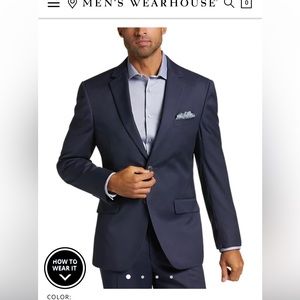 New! Navy suit jacket and pants from Men’s Warehouse